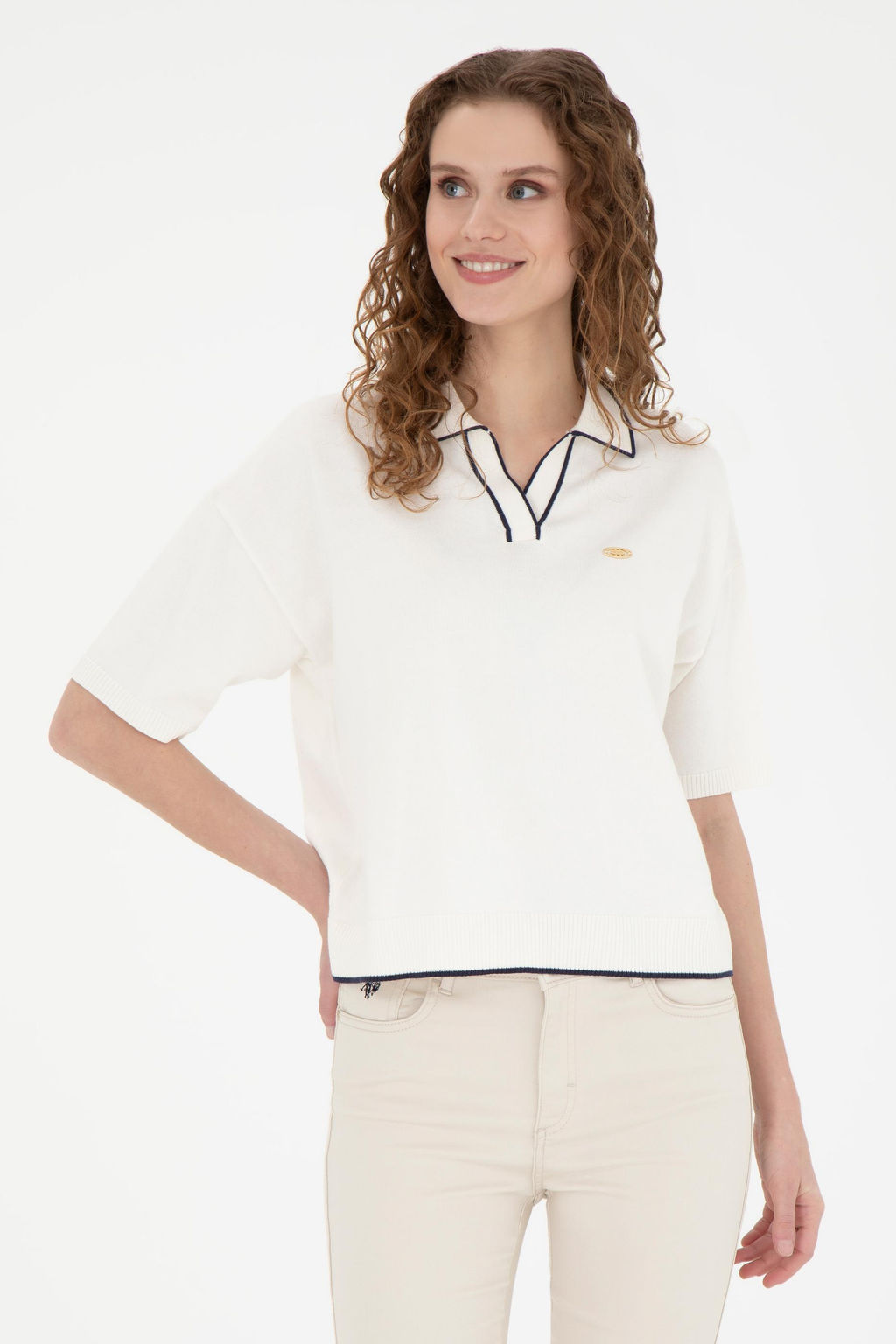 Женский кремовый свитер - U.s. polo assn фото 8