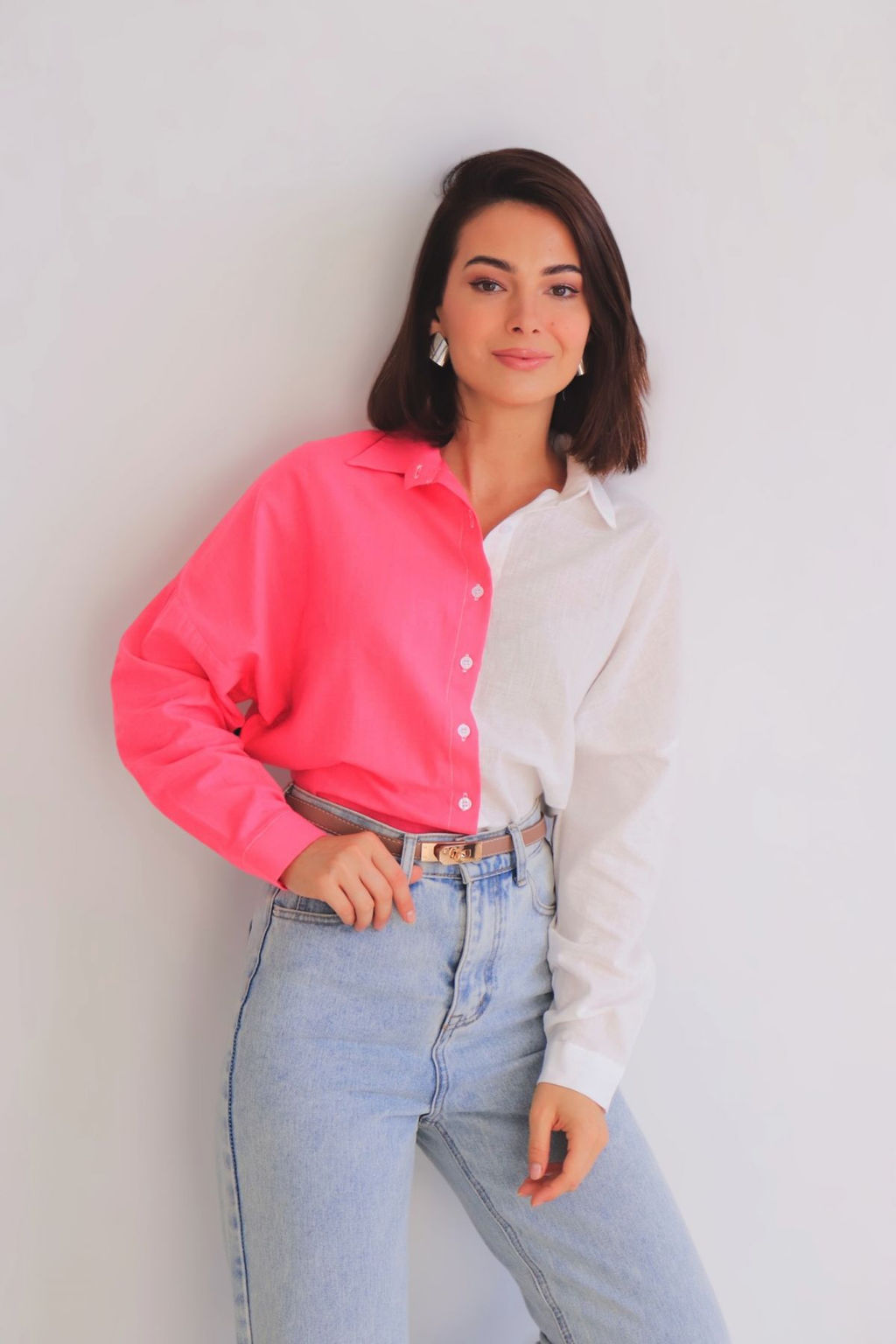 Martichelli Рубашка бело-розовая фото 4