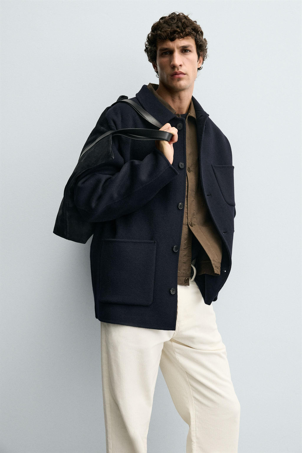 WOOL OVERSHIRT WITH POCKETS - Zara фото 5