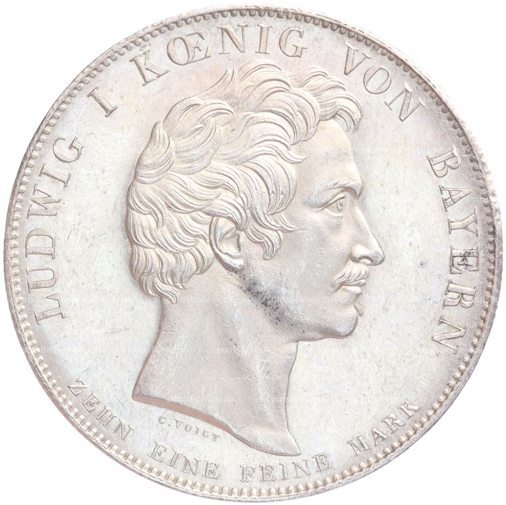 Монета 1 талер 1835 года Бавария Строительство первой железной дороги