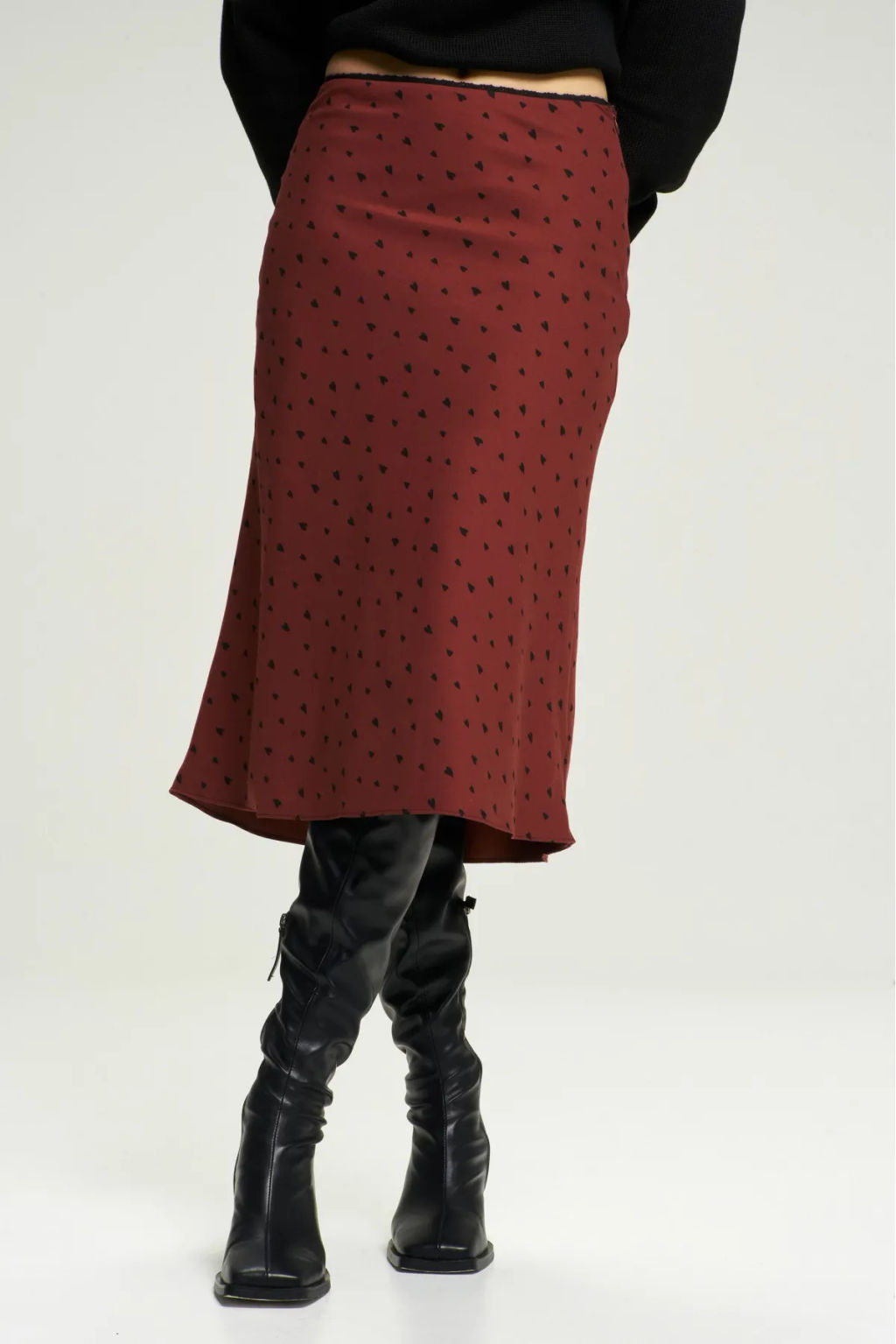 Юбка с тесьмой с сердечком Wine - Erist store фото 3