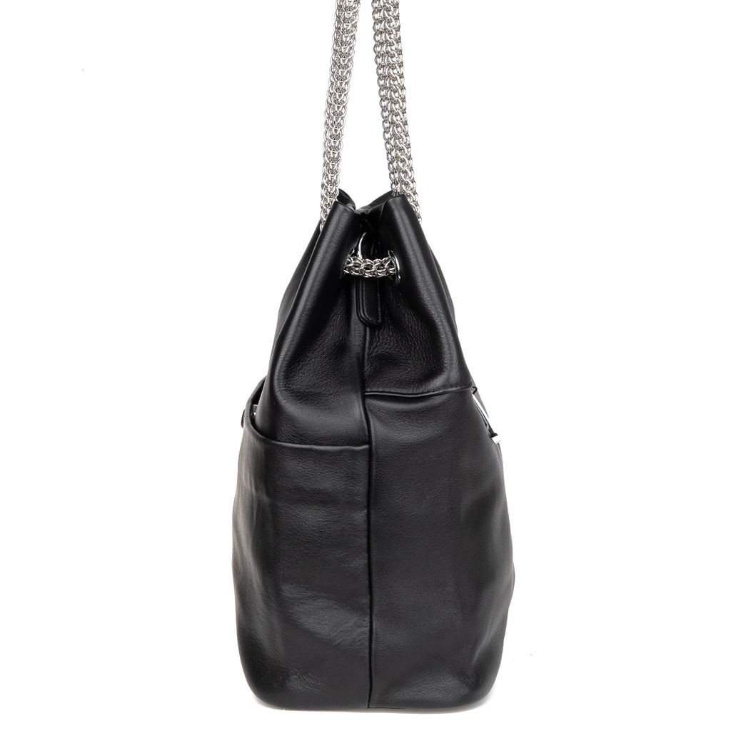 Y9810 black, женская кожаная сумка "Chain strap" Barcelo Biagi