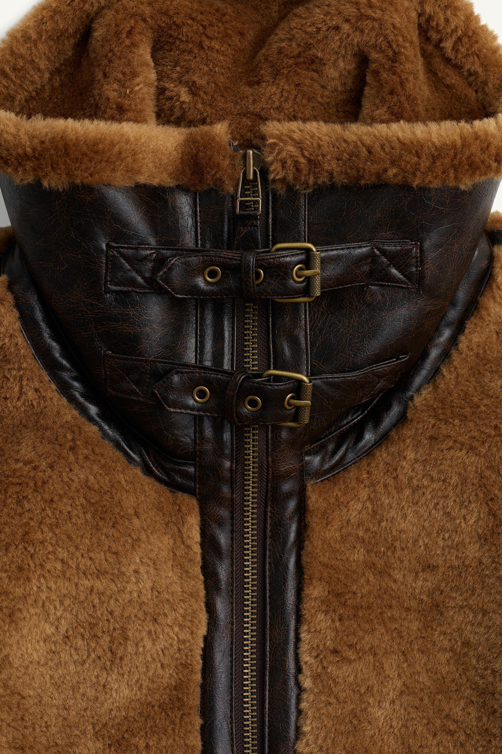 FAUX LEATHER AND SHEEPSKIN JACKET WITH CONTRAST LIMITED EDITION - Zara фото 10