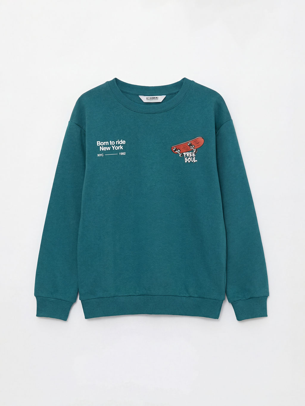 Bisiklet Yaka NYC Bask?l? Erkek ?ocuk E?ofman Tak?m?