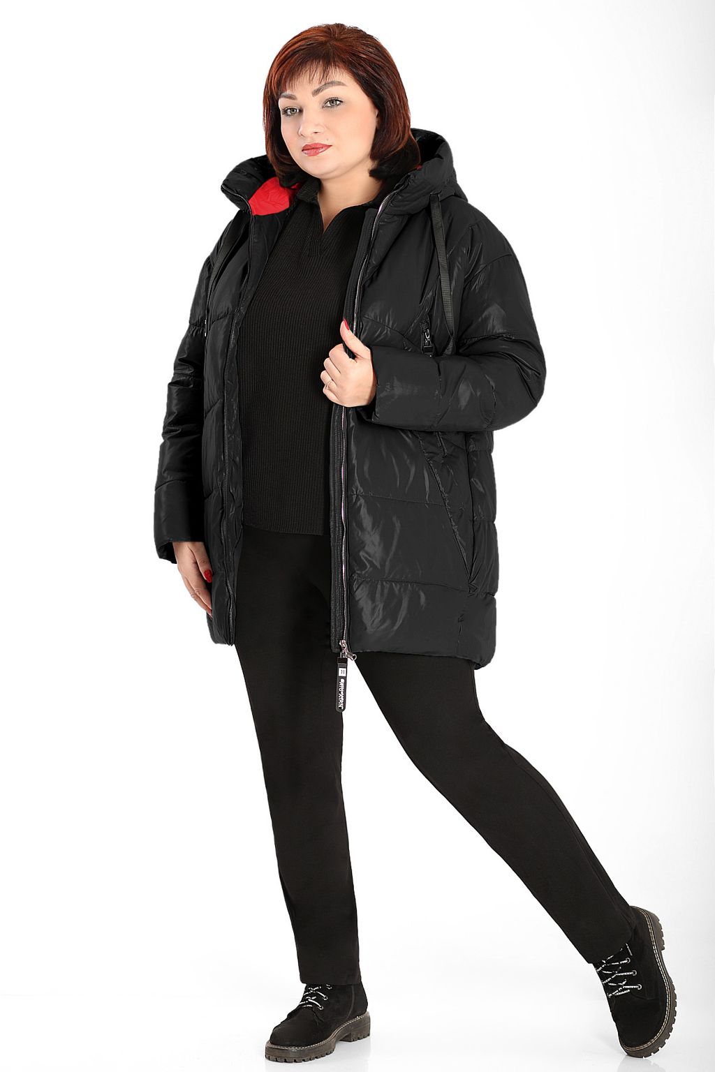 Куртка черная женская зимняя на синтепоне - Almond фото 2