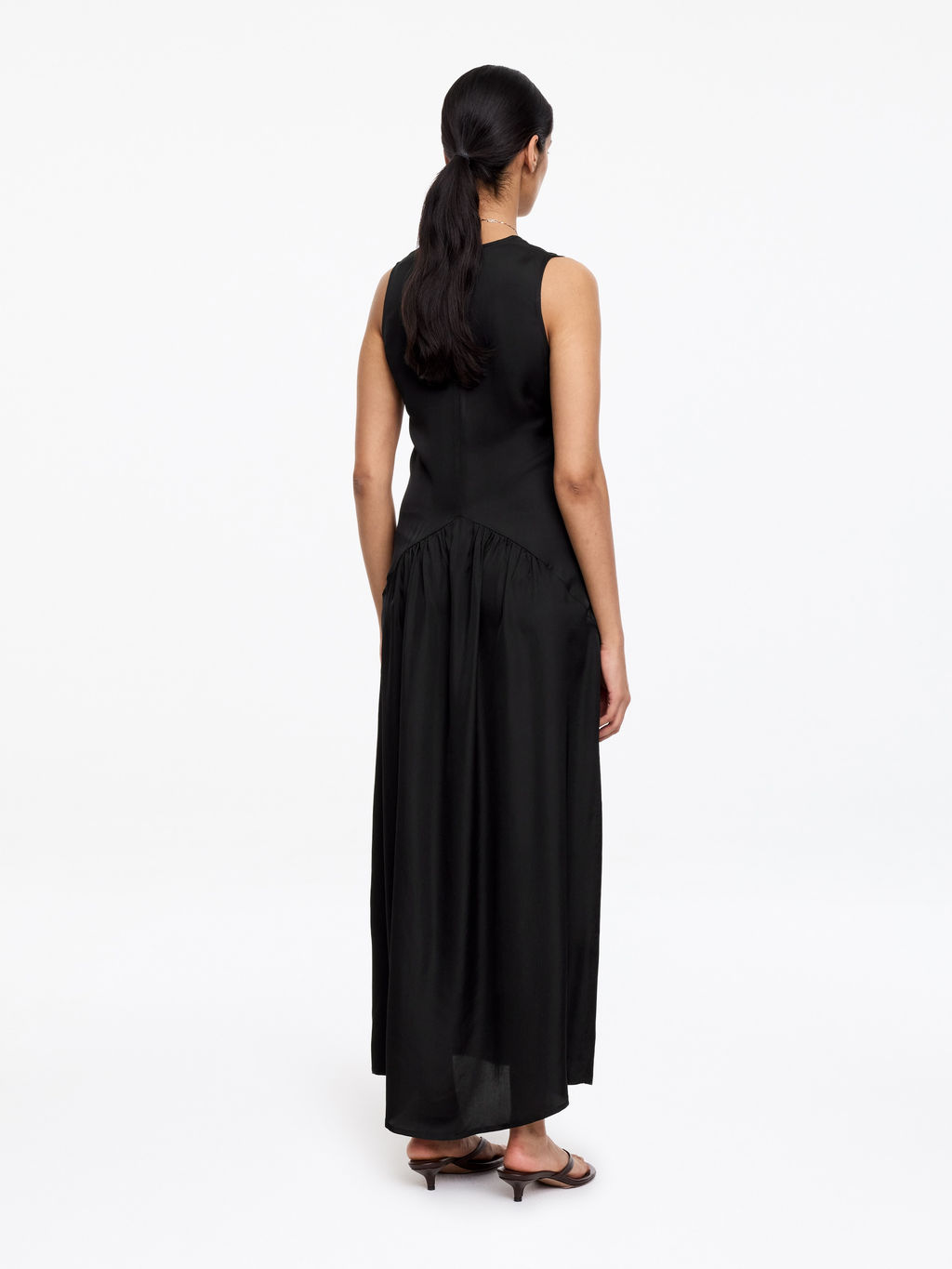 Vestido maxi con detalle de organza - H&m фото 4