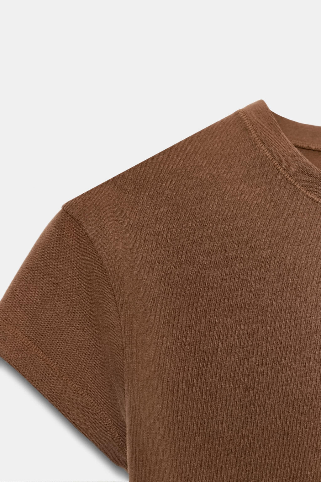 CAMISETA ENTALLADA MANGA CORTA / Marr?n