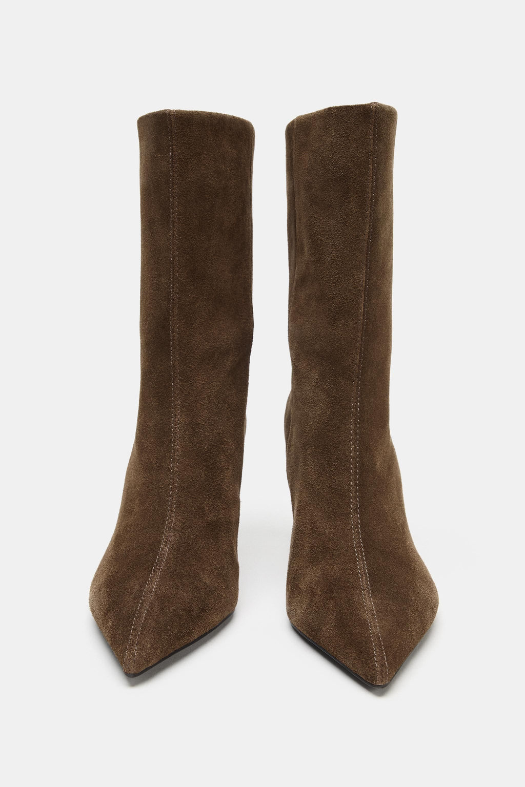LEATHER HIGH-HEEL ANKLE BOOTS - Zara фото 5