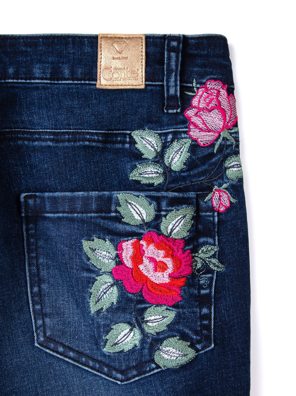 CONTE Ультрамодные джинсы Skinny с вышивкой и эффектом сильной поношенности Fashion CON-53 т.синий - Conte elegant фото 8