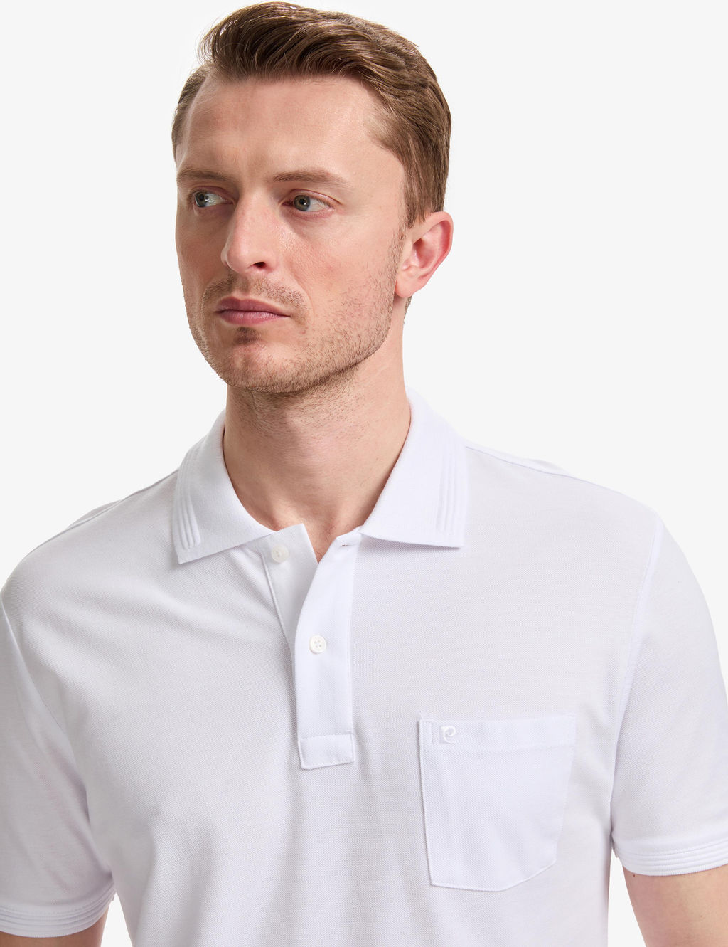 Beyaz Regular Fit %100 Pamuk D__meli Polo Yaka Basic Ti__rt