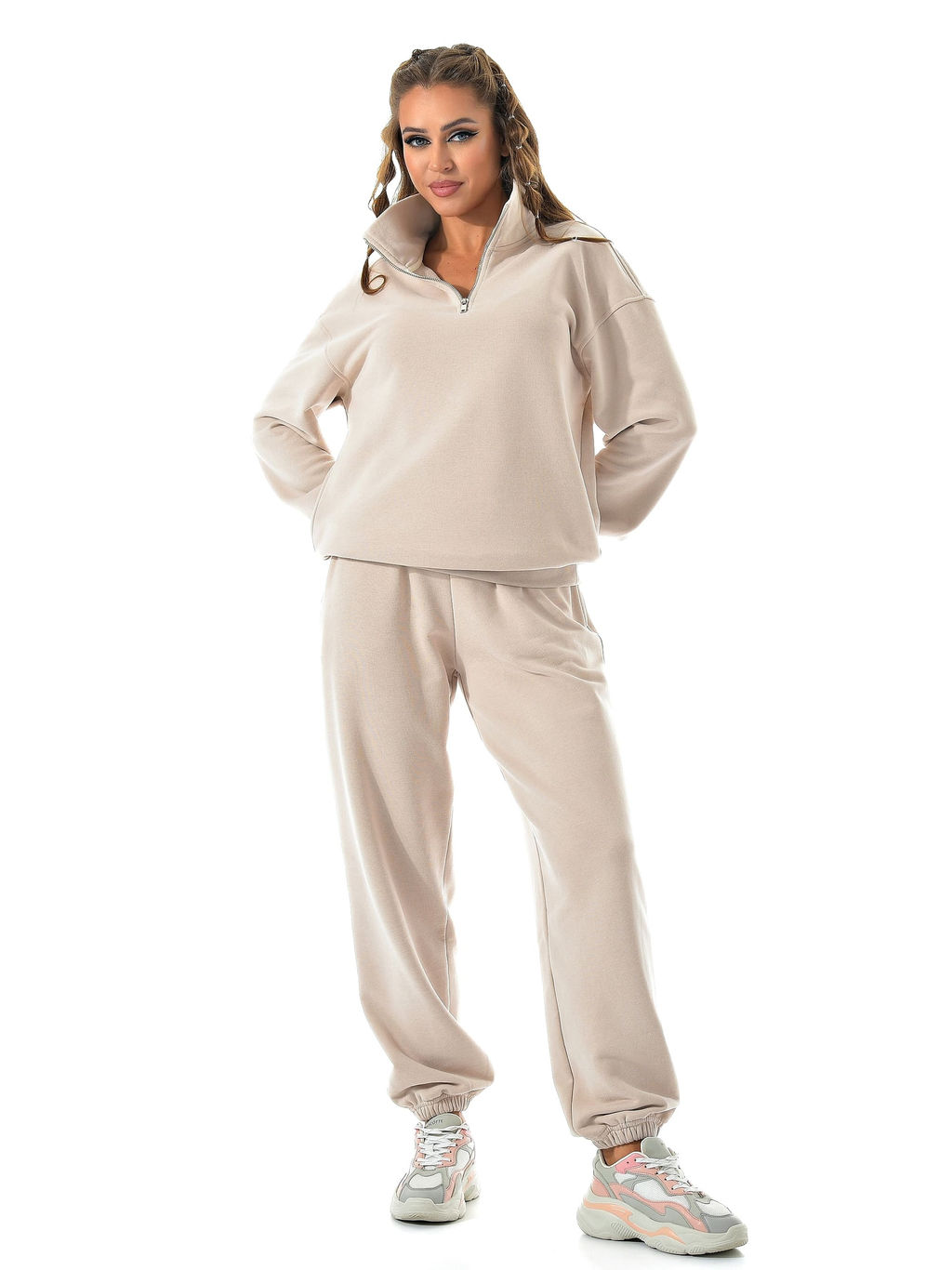 Женский спортивный костюм пич-эффект CRACPOT 025