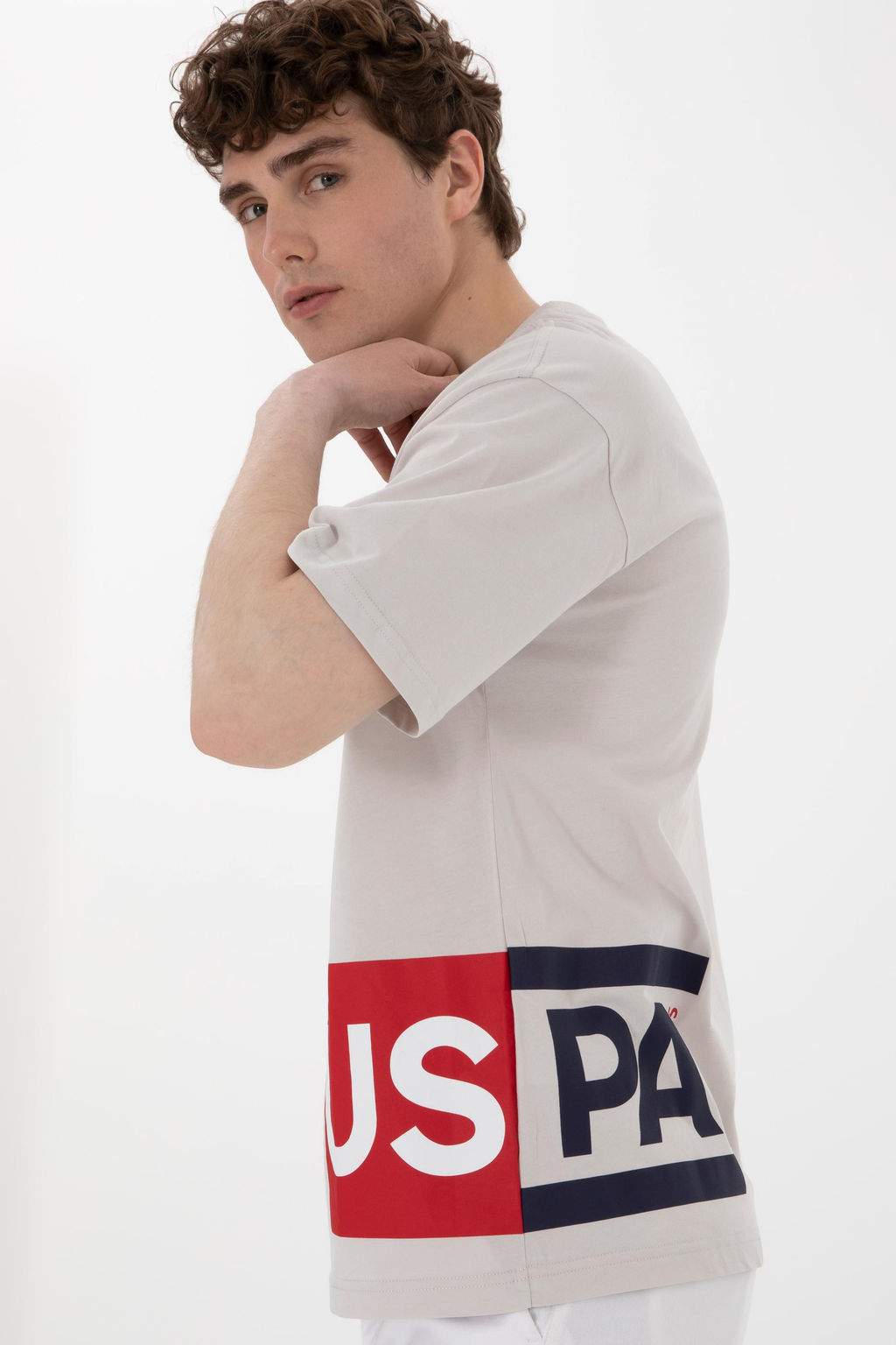 Erkek Bisiklet Yaka A__k Gri Ti__rt Sepette S_rpriz _ndirim - U.s. polo assn фото 3