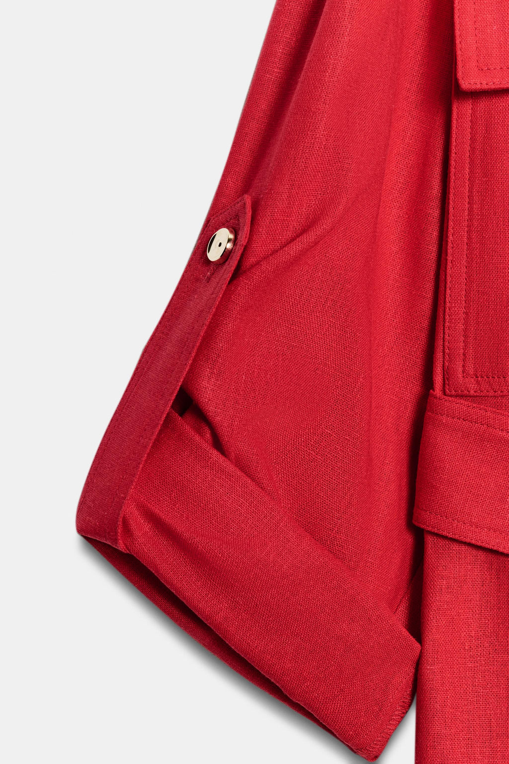 CHAQUETA SAFARI CON LINO CINTUR?N / Rojo - Zara фото 9