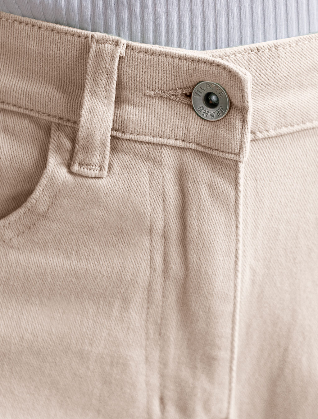Джинсы Vilatte D54.137 хлопок с эластаном светло-бежевый фото 3