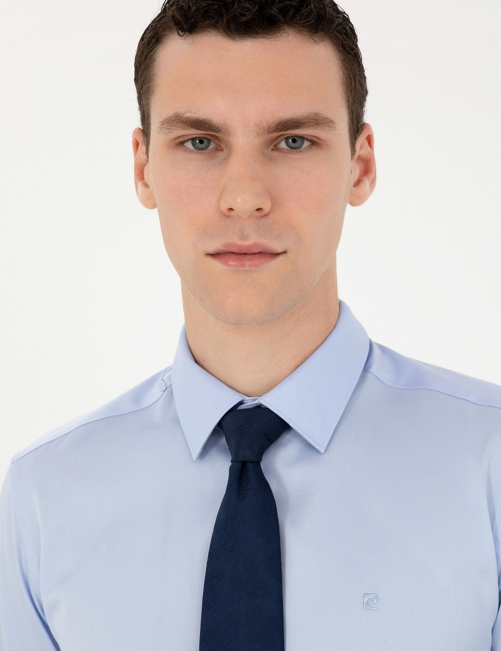 Koyu Mavi Slim Fit Uzun Kollu Basic G_mlek