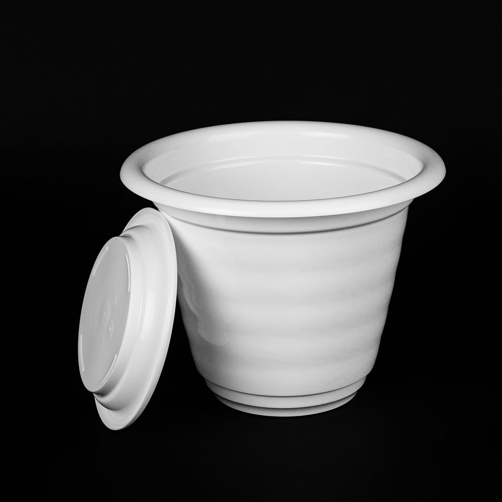 Горшок цв."Виола" 16л. с под.белый М1348