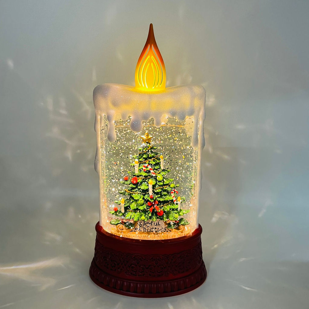 Новогодний декор стекло - Ночник-свеча 25 см (арт. WDL-23016A/B/D) в ассортименте - Ип лебедев о.ю фото 6