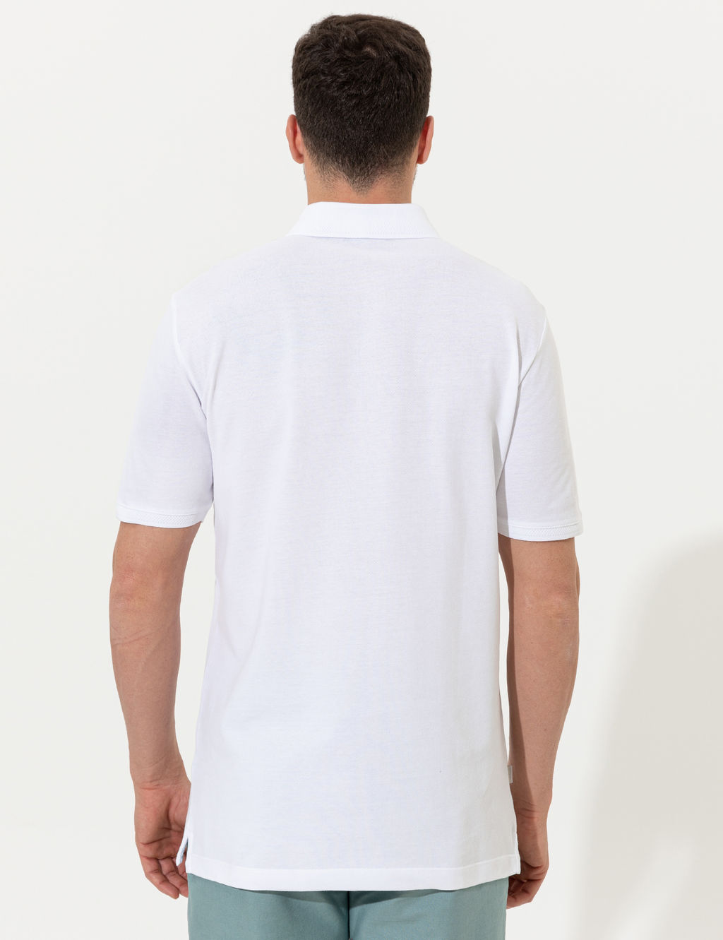 Beyaz Regular Fit Polo Yaka Basic Ti__rt