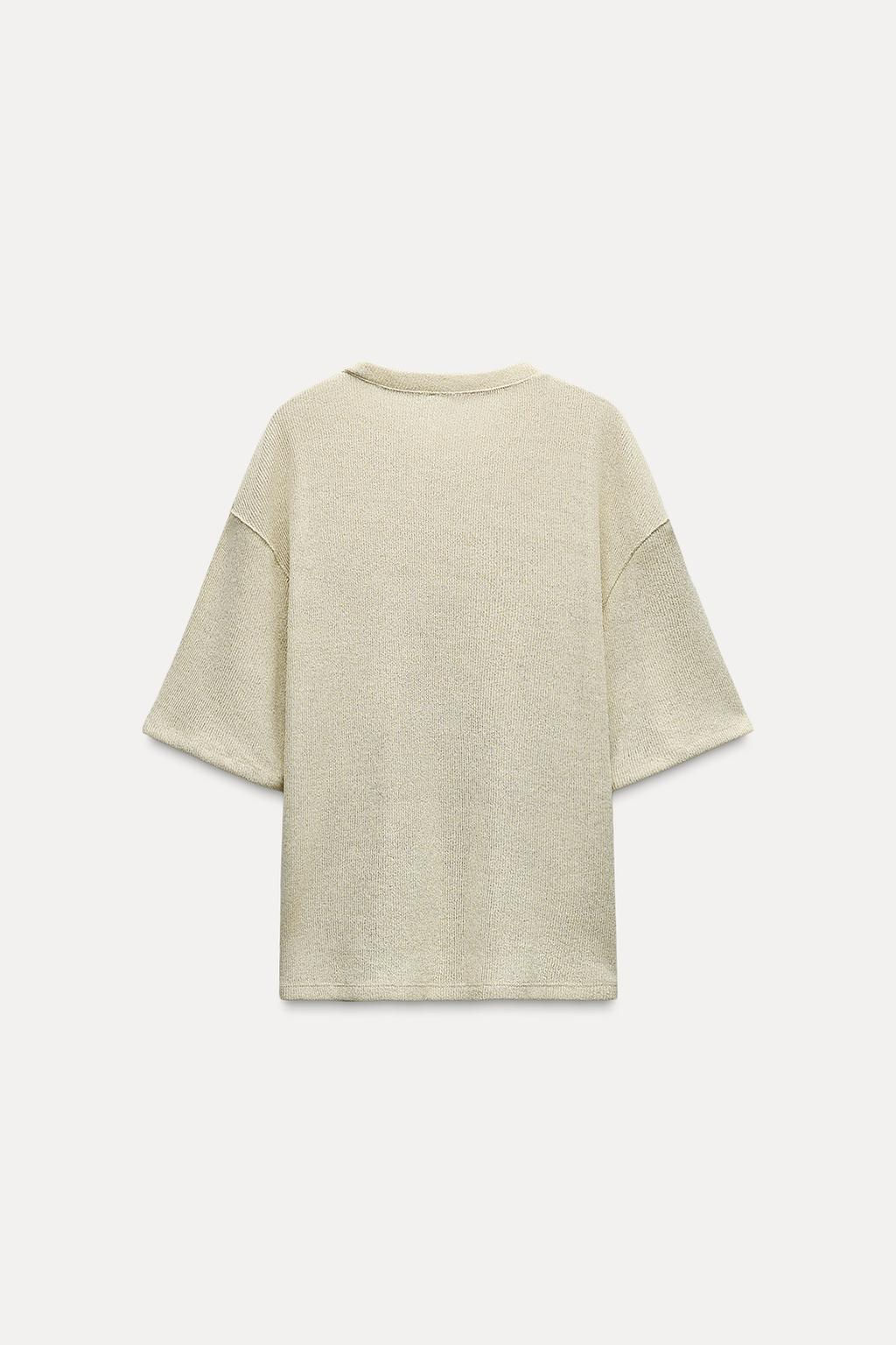 METALLIC THREAD SHORT SLEEVE TOP - Zara фото 12