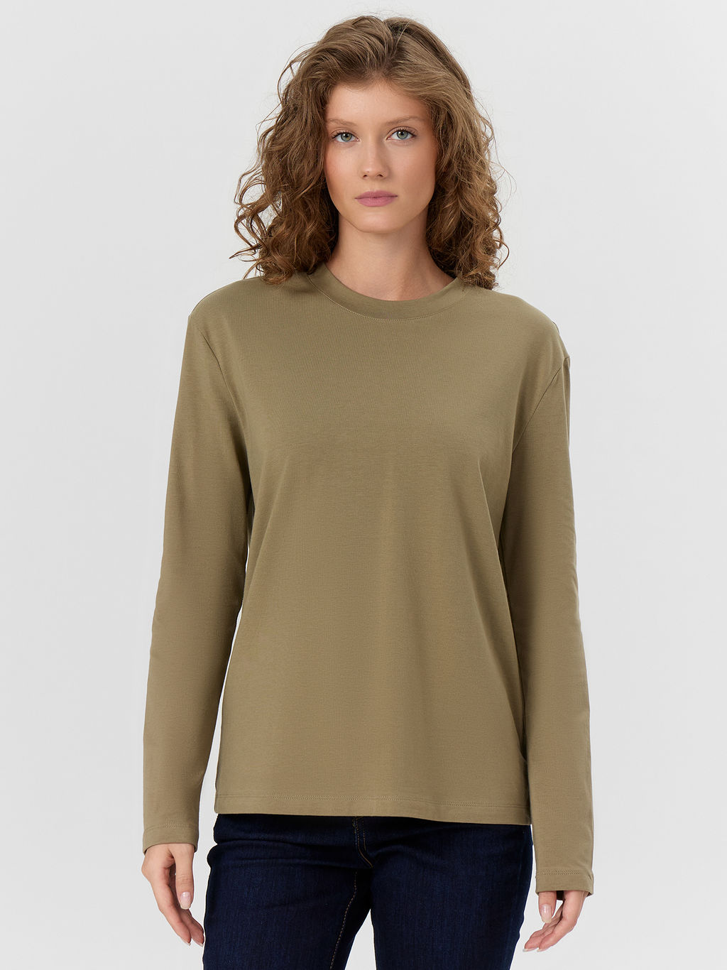 Лонгслив женский хаки