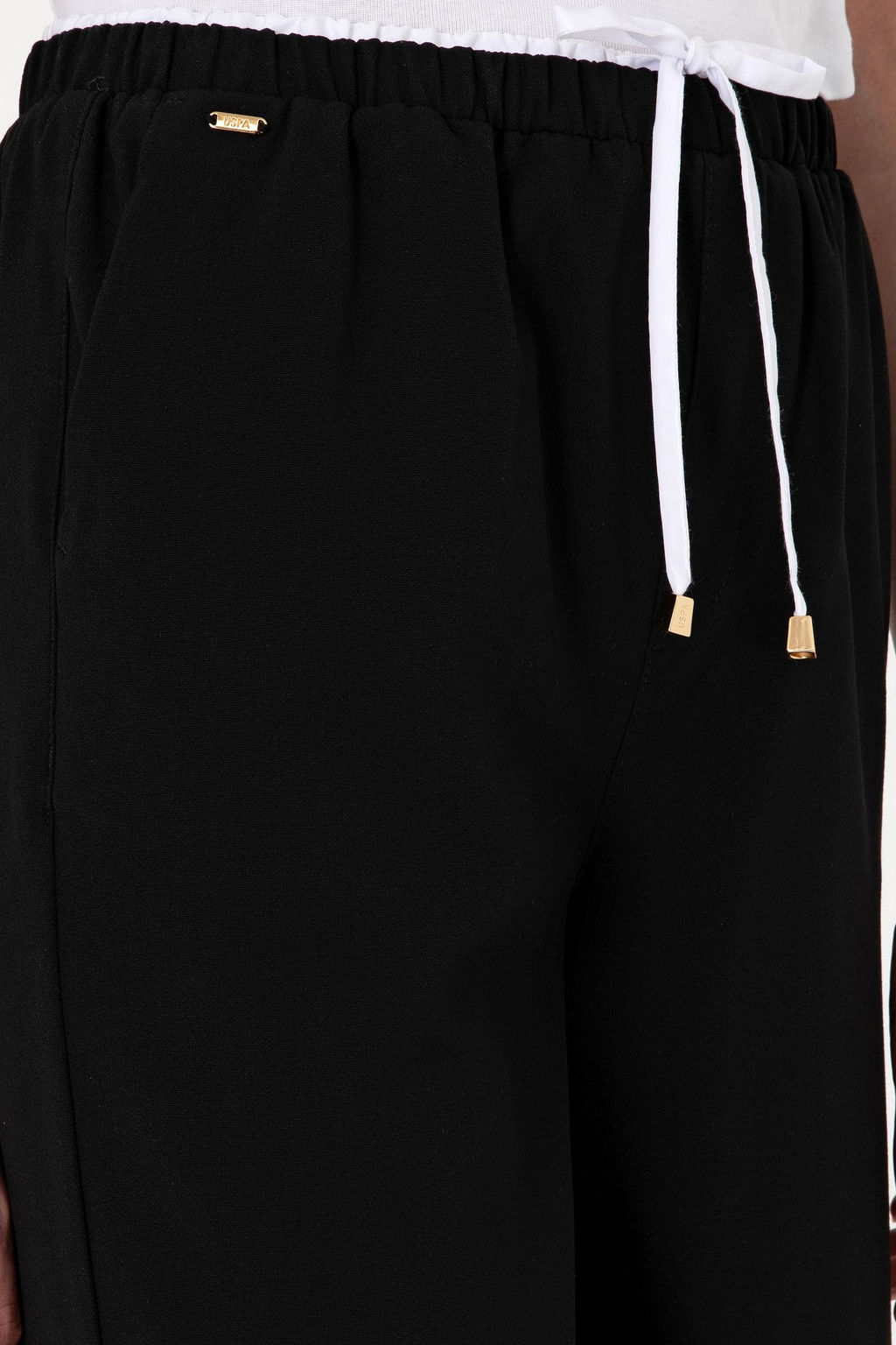 Kad_n Siyah Bel Detayl_ Loose Fit Kanvas Pantolon Sepette S_rpriz _ndirim - U.s. polo assn фото 5