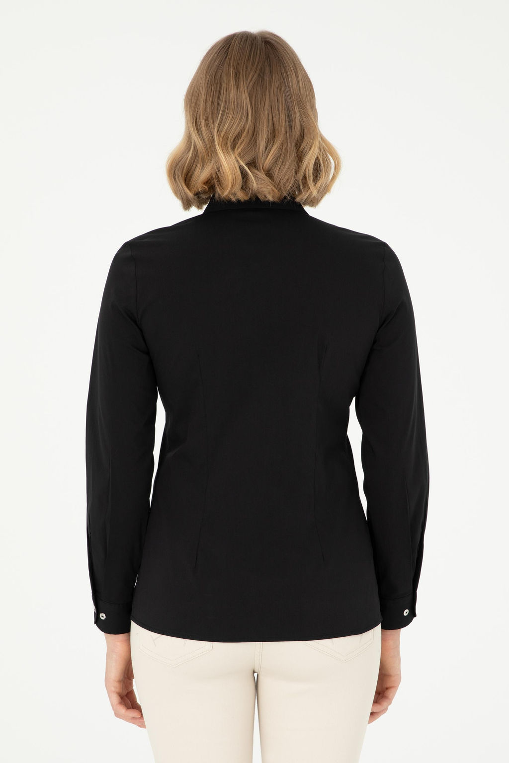 Рубашка женская U.S. Polo Assn. черная хлопок с эластаном  фото 12