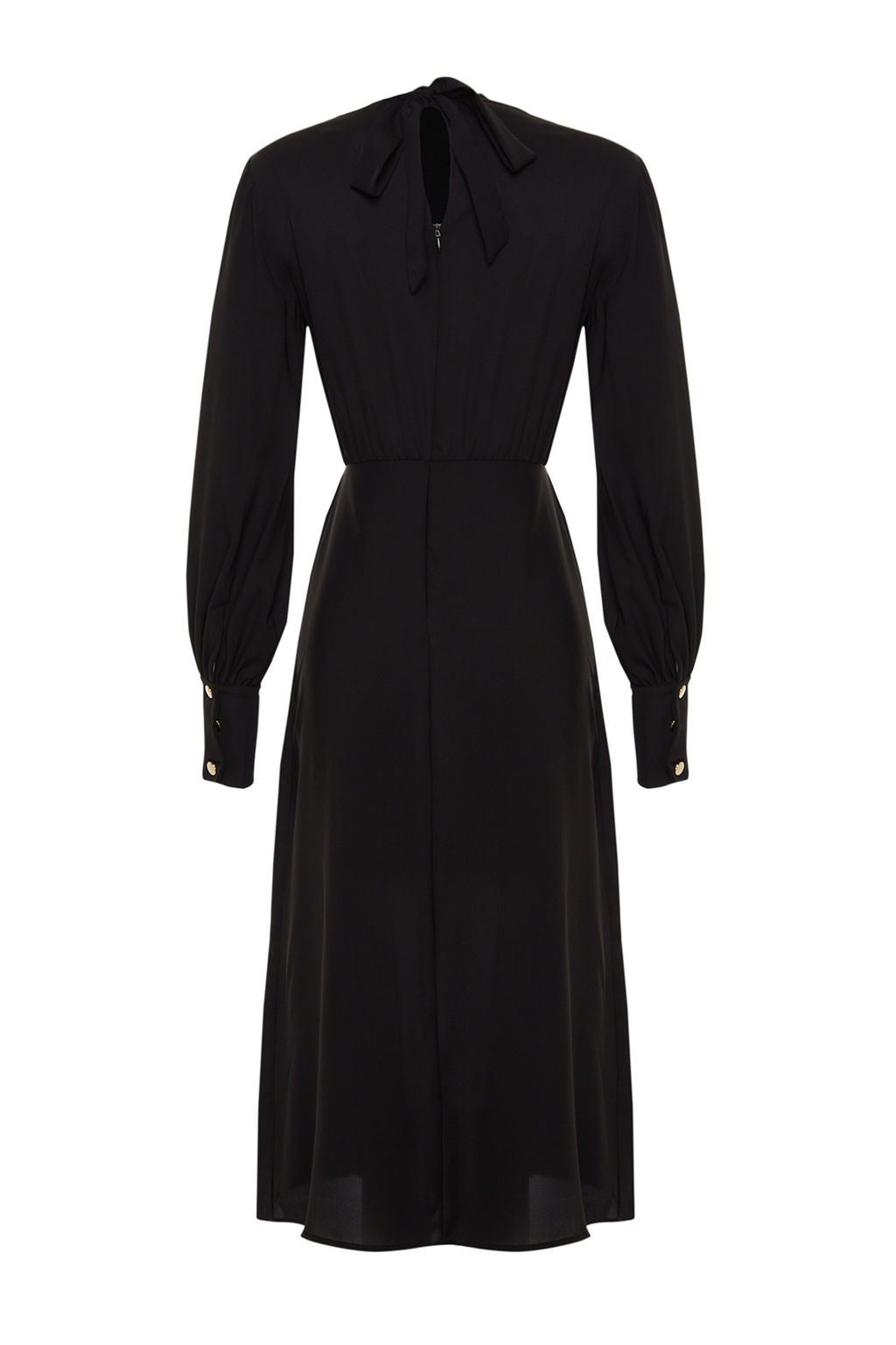 TRENDYOLMILLA Siyah Midi Y?rtmacl? Dokuma Elbise TWOAW24EL00851  фото 13