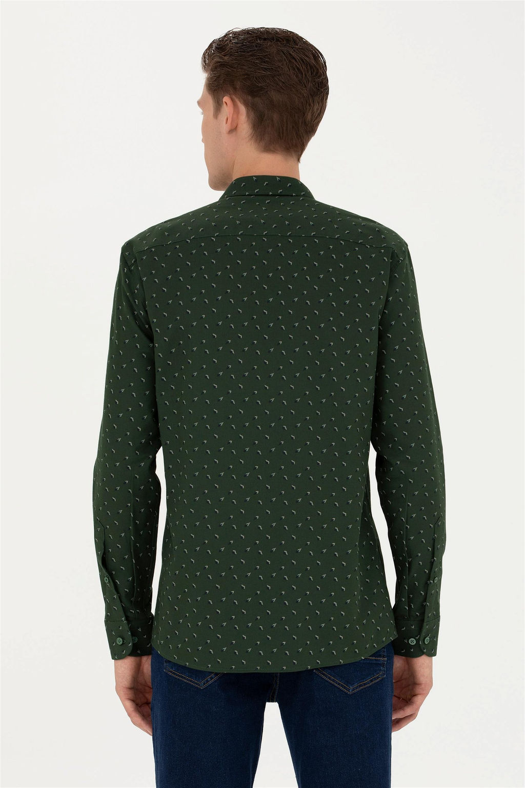 Мужская зеленая рубашка с длинным рукавом - U.s. polo assn фото 5