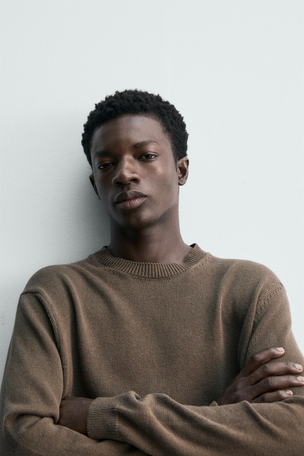 JERSEY REGULAR FIT ALGOD?N - LINO / Khaki oscuro - Zara фото 5
