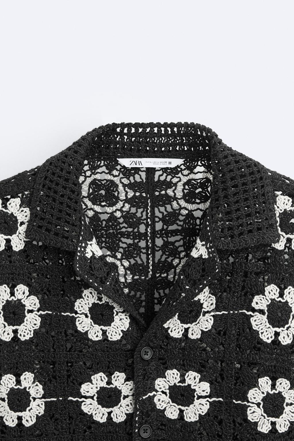 GEOMETRIC CROCHET SHIRT - Zara фото 8