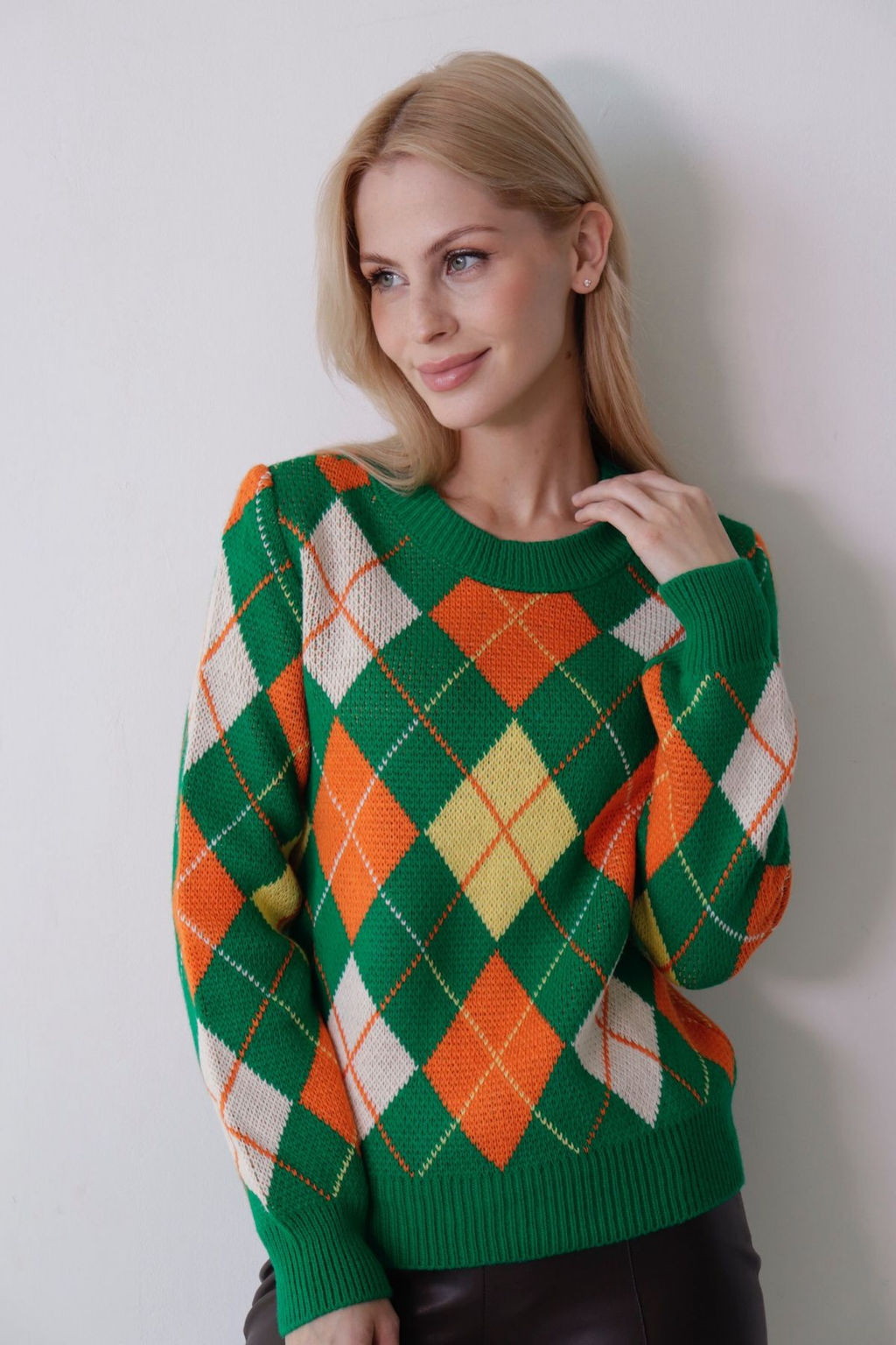 10664 Джемпер с ромбами зелёный - Martichelli фото 2