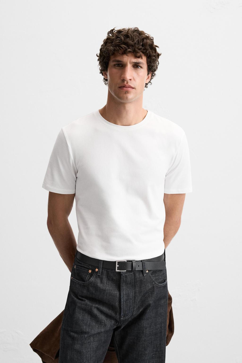 BASIC SLIM FIT T-SHIRT - Zara фото 3