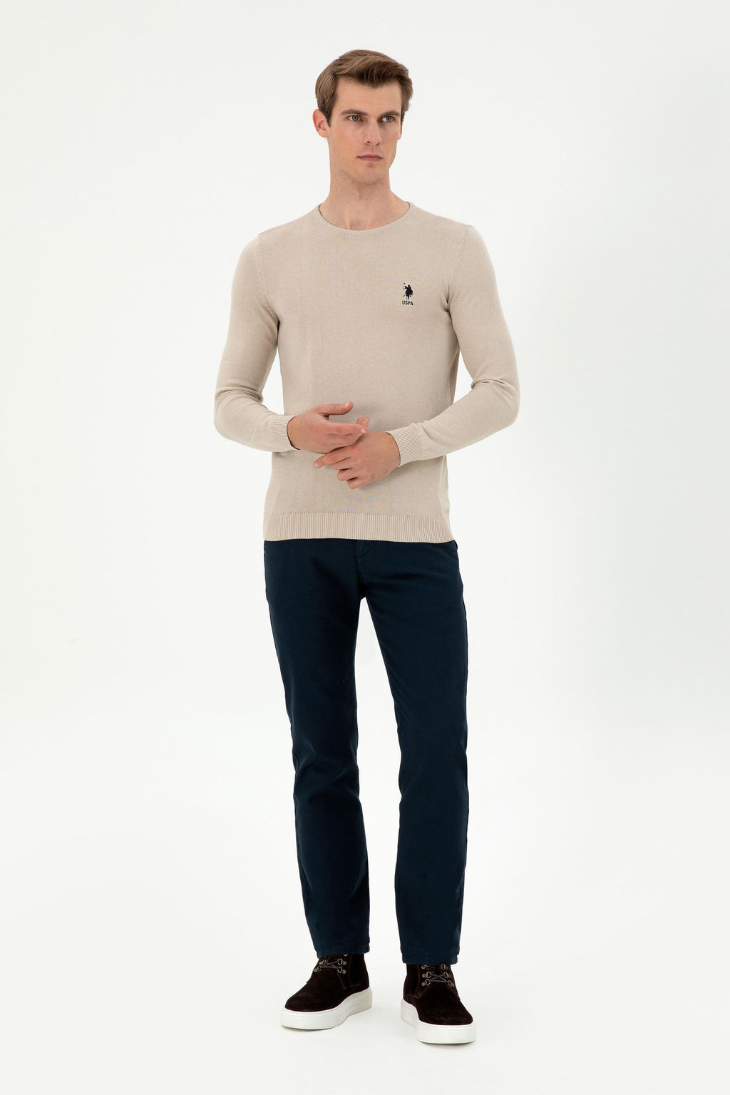 Мужские темно-синие брюки из плотной ткани/чиносы - U.s. polo assn фото 3