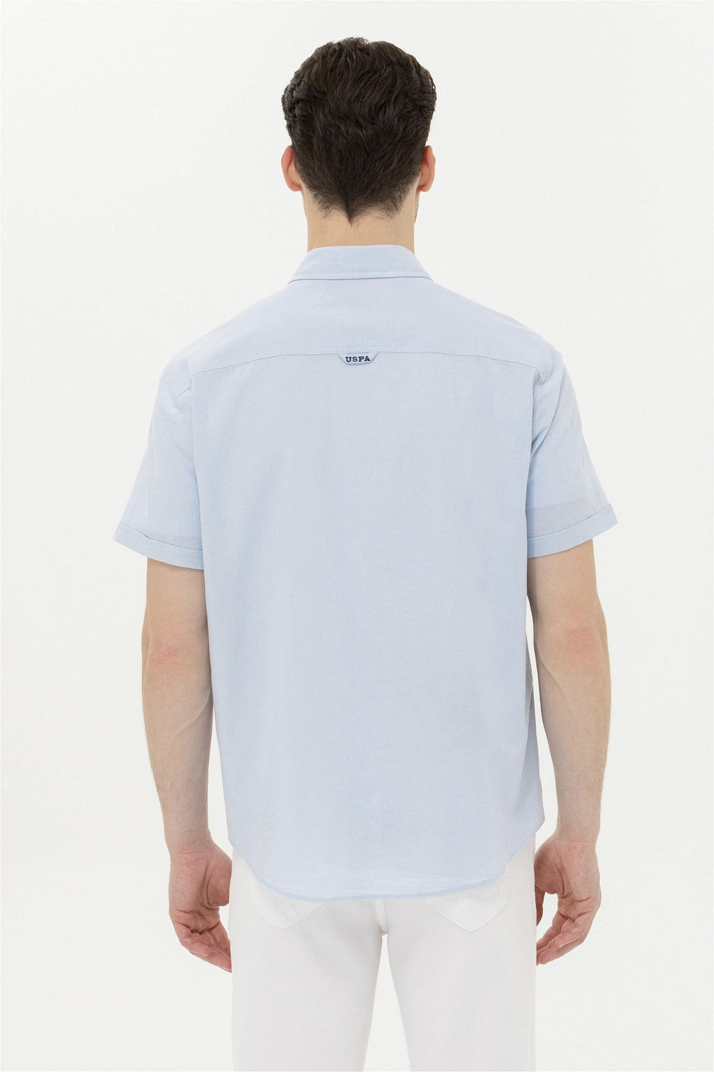 Мужская голубая рубашка с коротким рукавом - U.s. polo assn фото 5