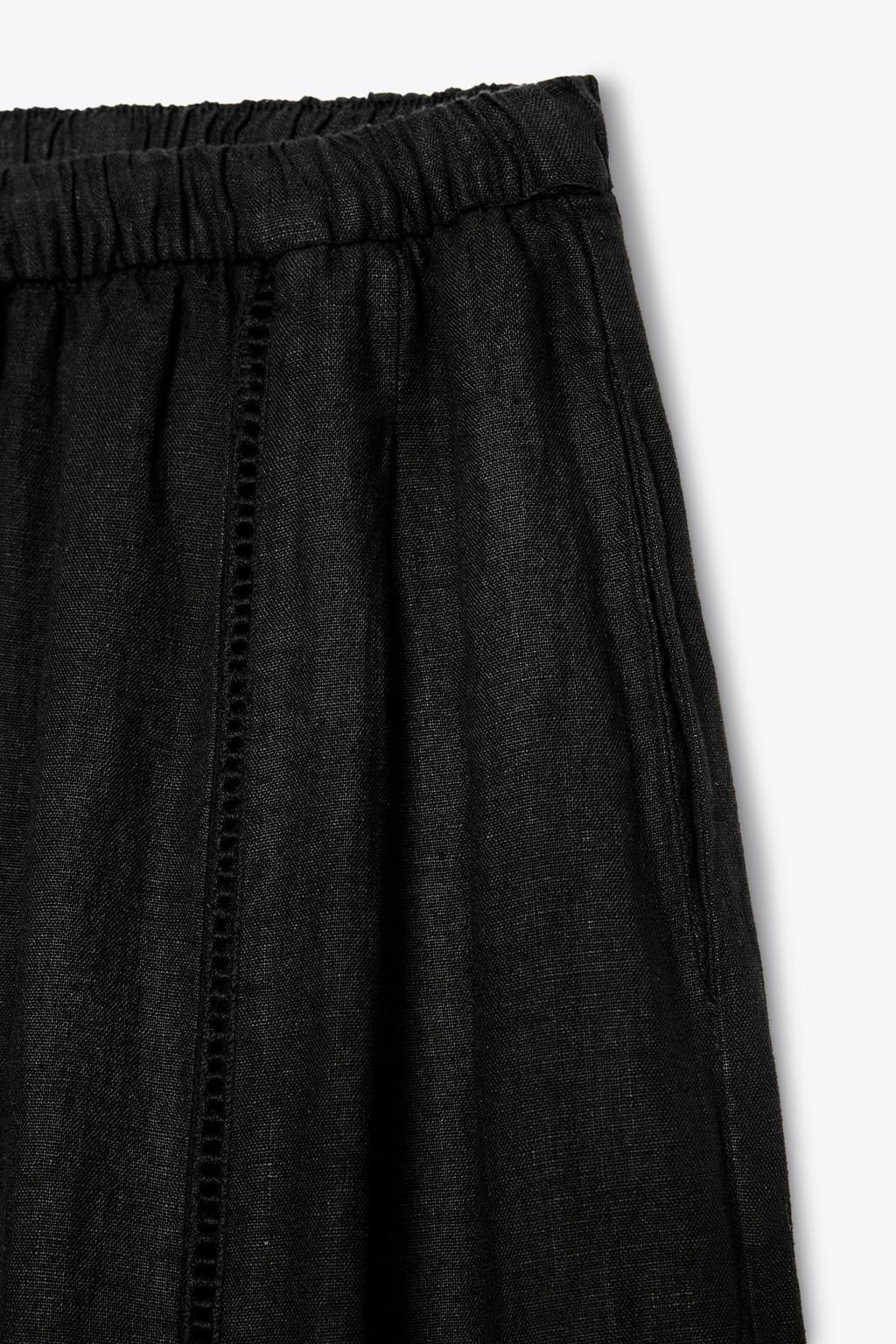 ZW COLLECTION 100% LINEN PALAZZO TROUSERS - Zara фото 5