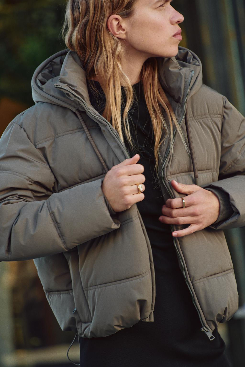 WATER AND WIND PROTECTION SHORT PUFFER ANORAK - Zara фото 14