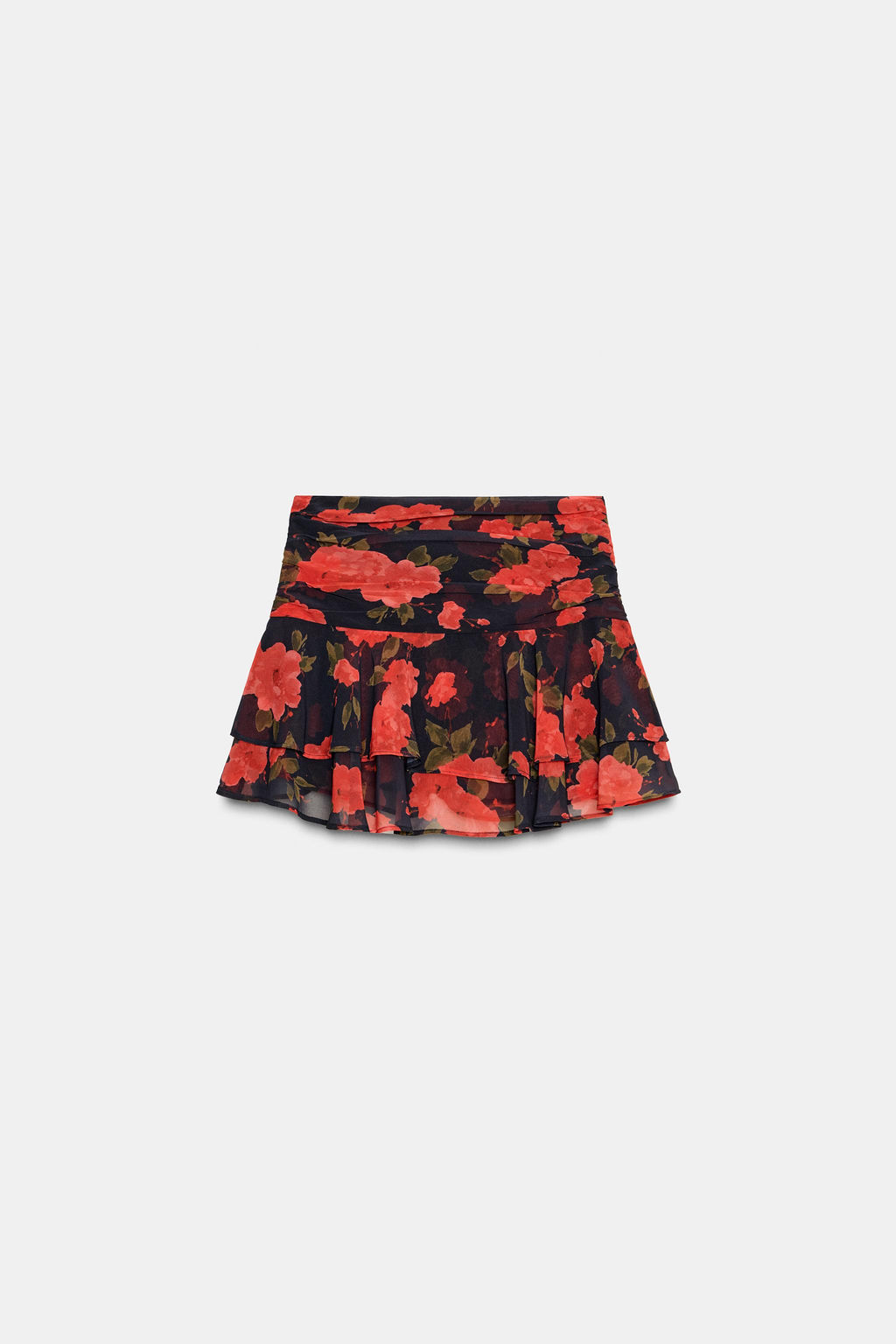 PRINTED FLORAL RUFFLE SKORT - Zara фото 8