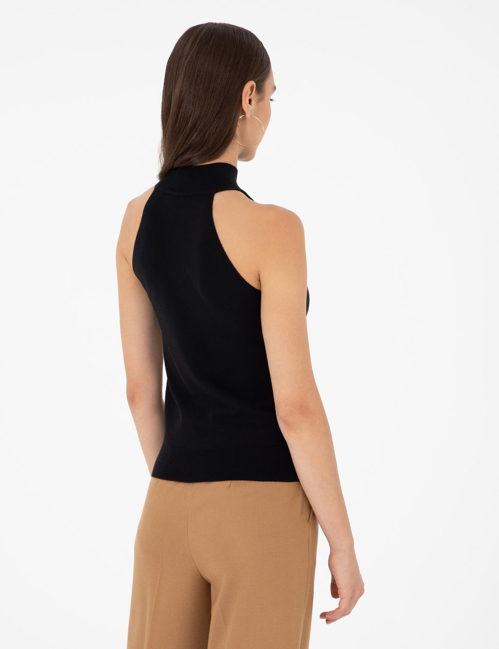 Блузка Pierre Cardin Slim Fit черная трикотажная