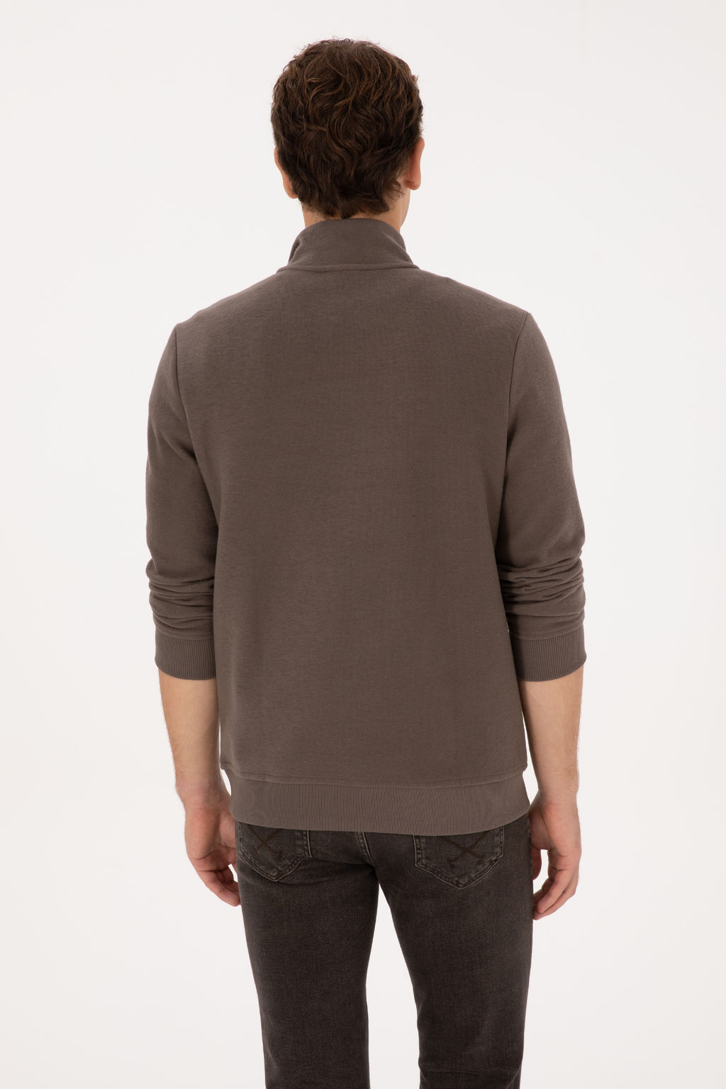 Erkek Regular Fit Yar_m Fermuarl_ Vizon Basic Sweatshirt - U.s. polo assn фото 12