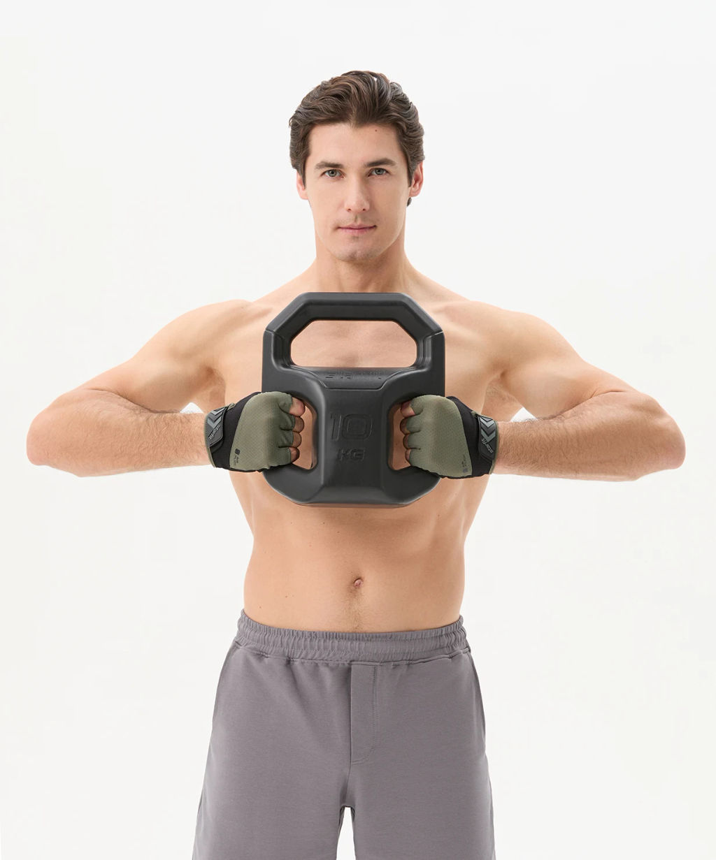 Перчатки для фитнеса STARFIT WG-204, черный/хаки  фото 7