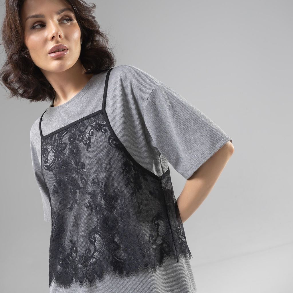 Футболка со съемным топом, Модный тандем (2 в 1) - Charutti фото 3