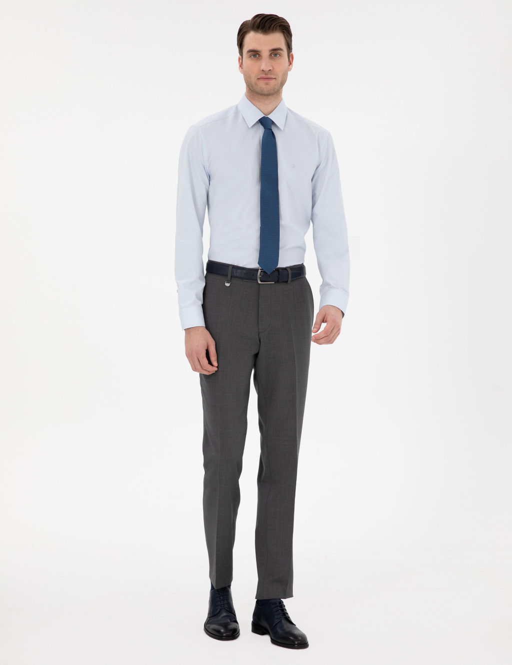 A__k Mavi Regular Fit Uzun Kollu Basic G_mlek