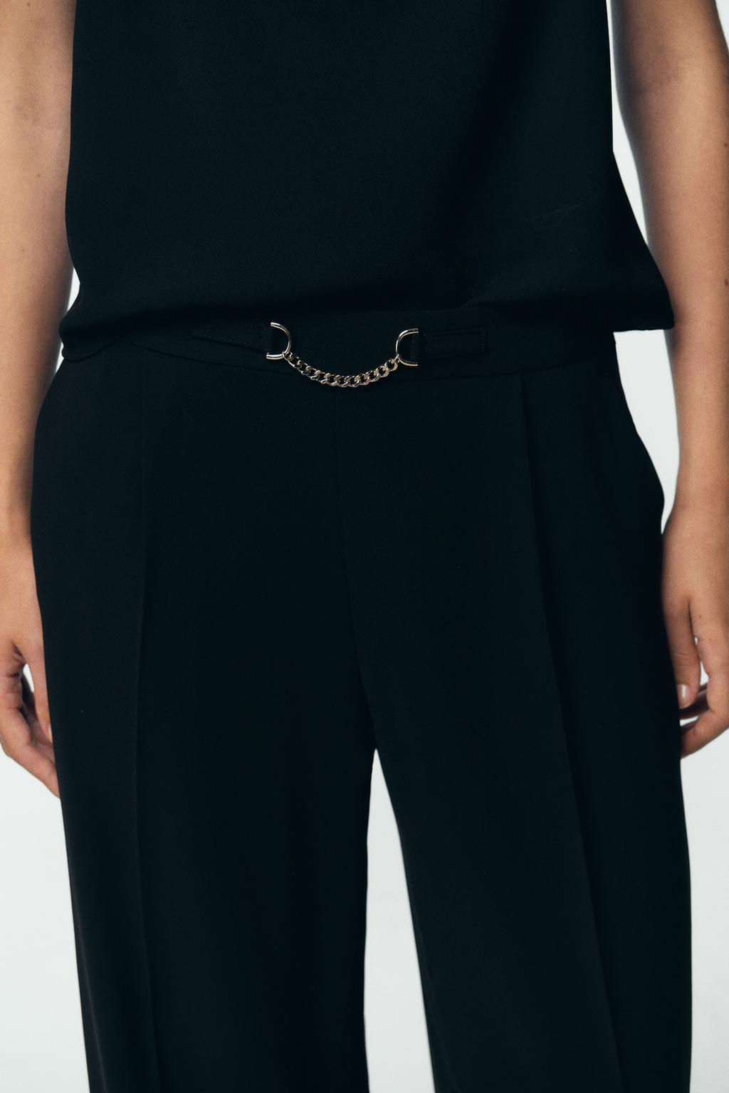 WIDE-LEG TROUSERS WITH CHAIN - Zara фото 3