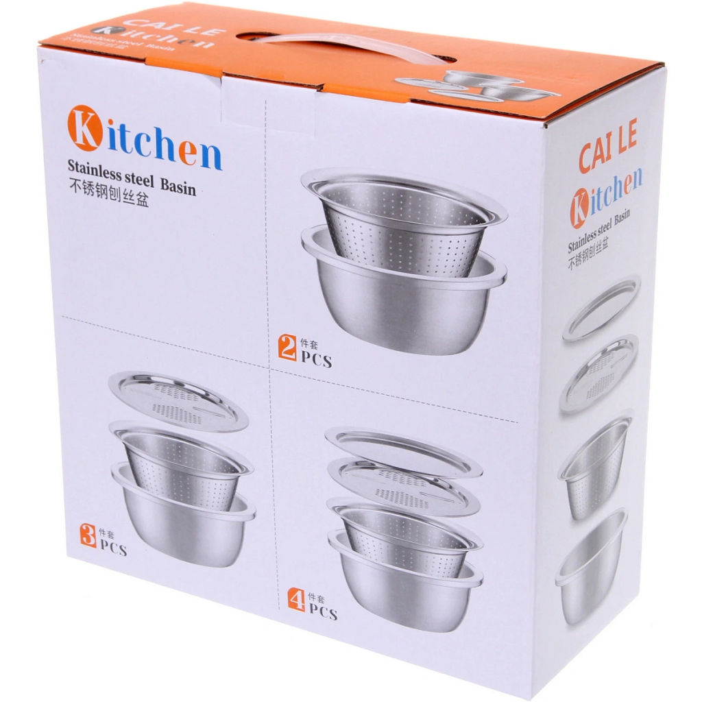 Набор посуды 4предмета (Дуршлаг,миска, терка,поднос)