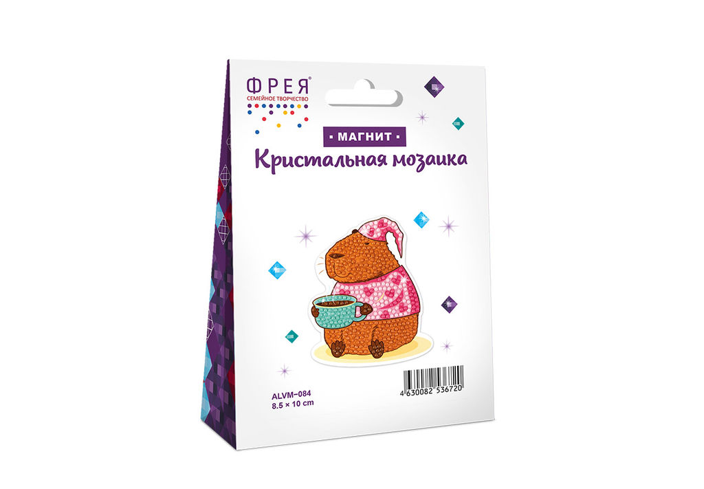 Кристальная (алмазная) мозаика ФРЕЯ ALVM-084 магнит Капибара 8.5 х 10 см