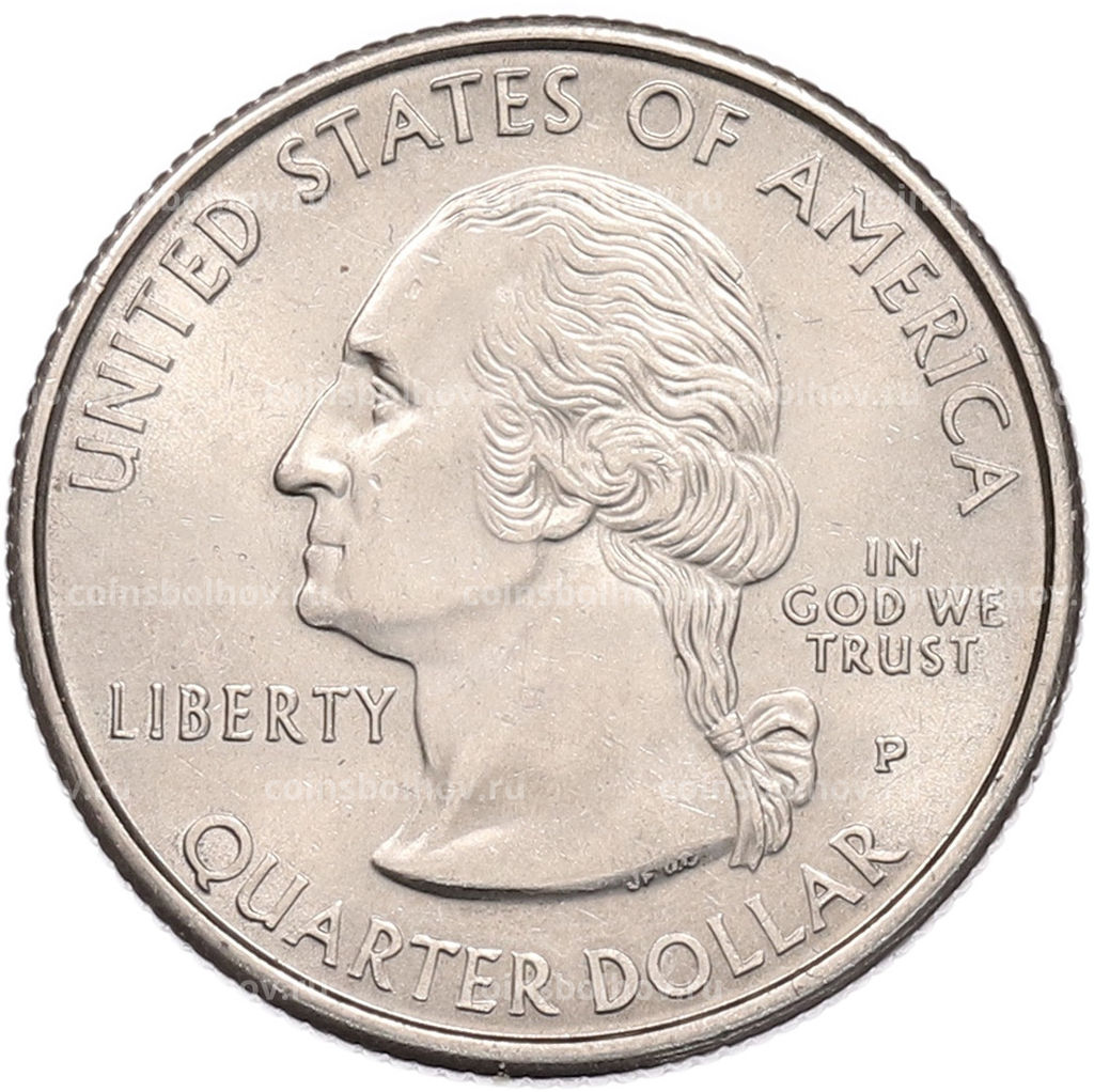 Монета 1/4 доллара (25 центов) 1999 года P США Штаты и территории  Пенсильвания