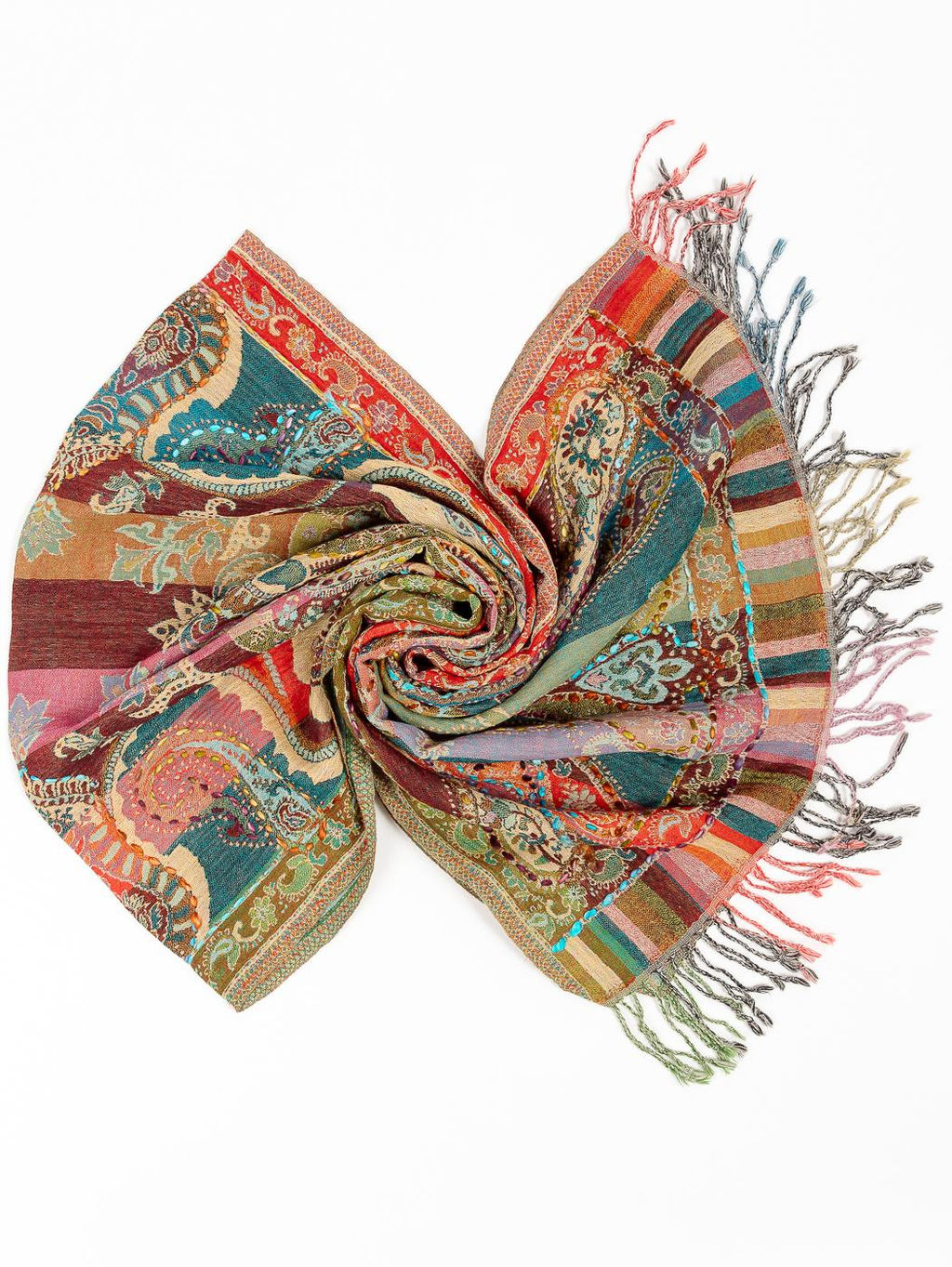 Палантин с вышивкой (шерсть вареная) в ассортименте № Тк906/77