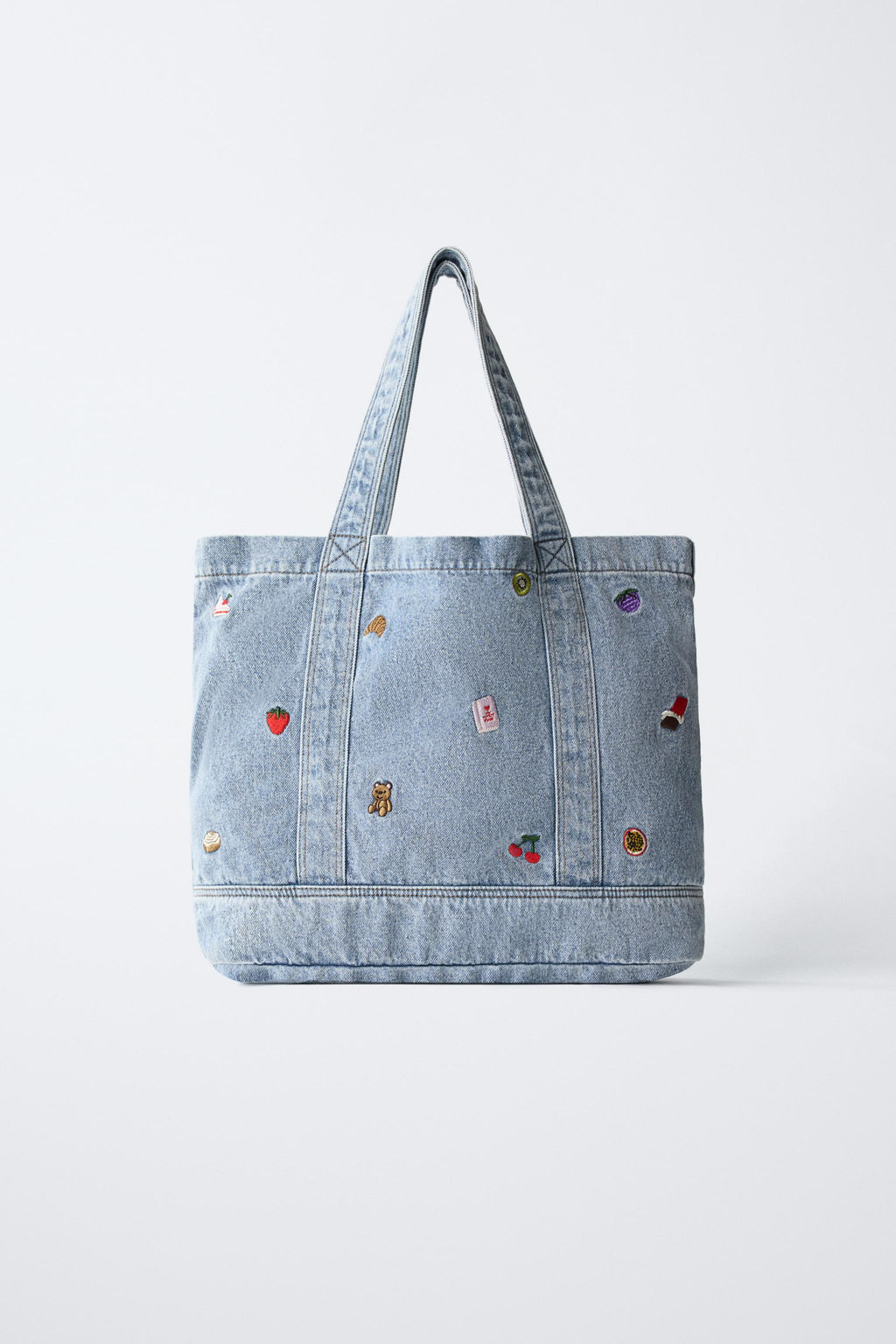 SHOPPER DENIM BORDADOS / Azul