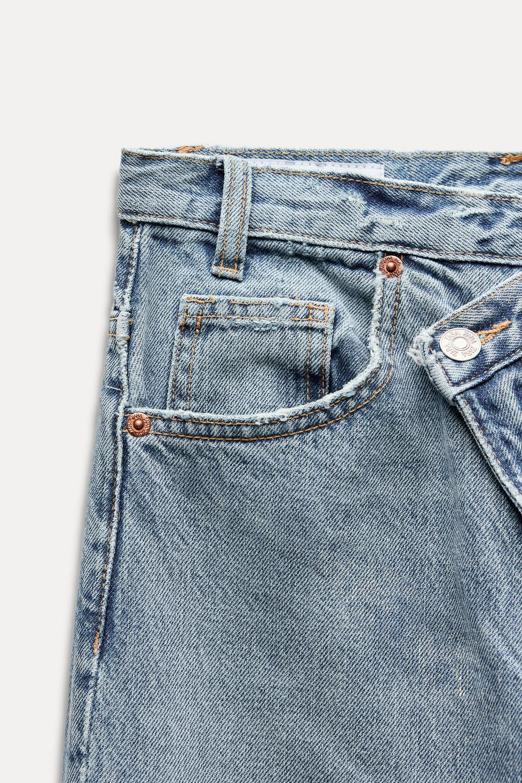 HIGH-WAIST TRF WIDE-LEG JEANS WITH CROSSOVER WAISTBAND - Zara фото 19