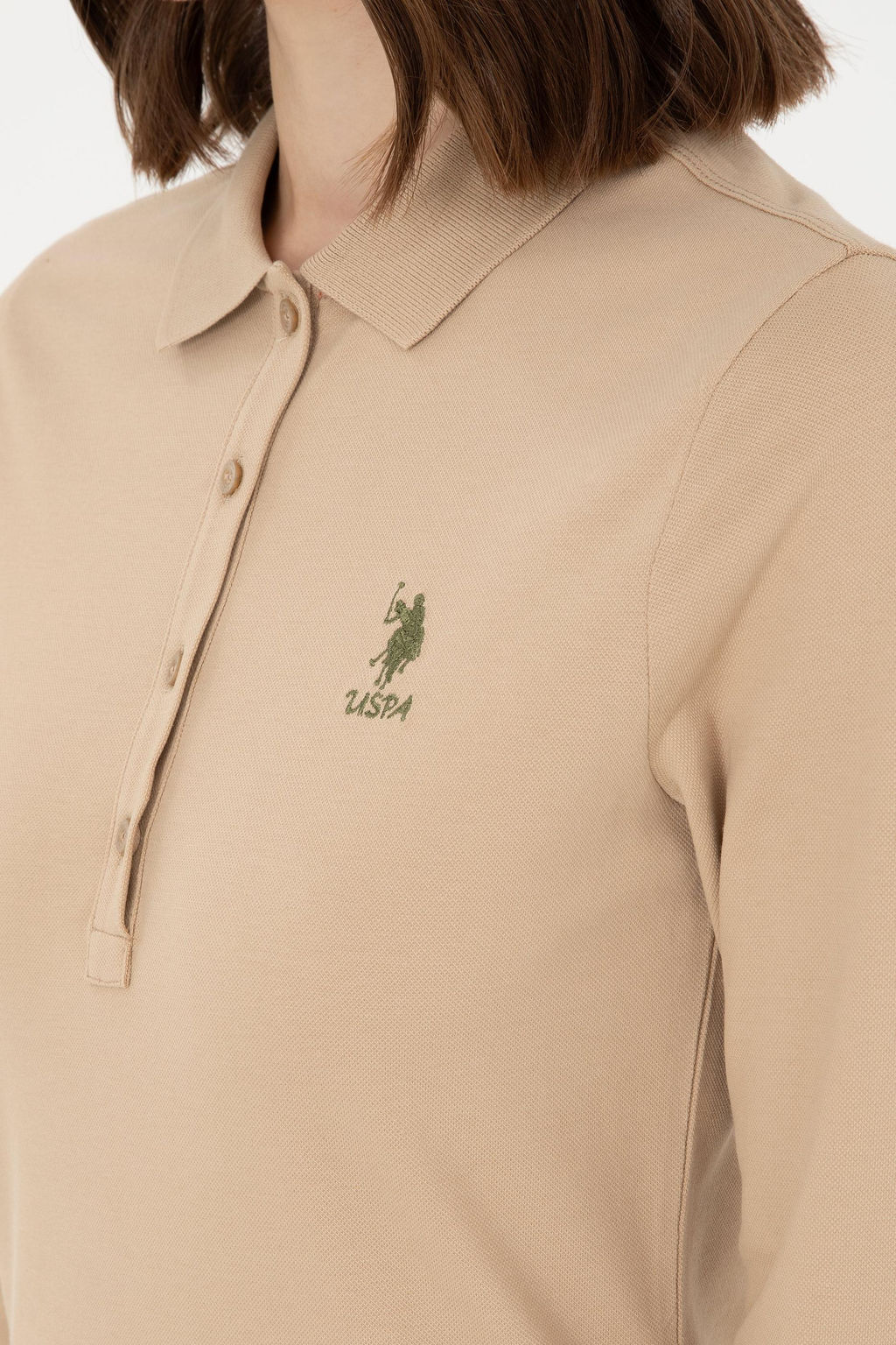 Женский базовый свитшот песочного цвета - U.s. polo assn фото 7